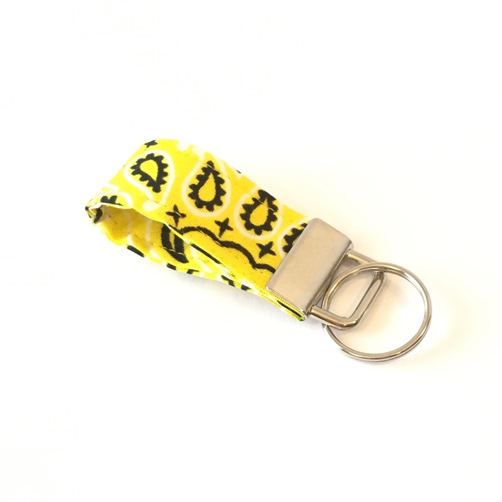 Yellow Bandana Mini Key Fob Keychain